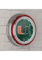 Miami Hurricanes Fade Retro Neon Wall Clock