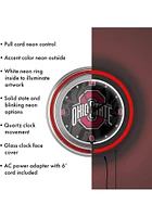 Red Ohio State Buckeyes Fade Retro Neon Wall Clock