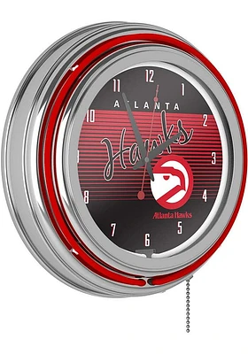 Atlanta Hawks Hardwood Classic Retro Neon Wall Clock