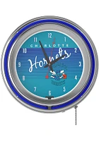 Charlotte Hornets Hardwood Classic Retro Neon Wall Clock