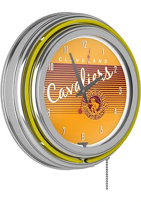 Cleveland Cavaliers Hardwood Classic Retro Neon Wall Clock
