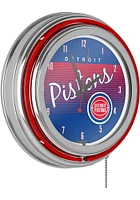 Detroit Pistons Hardwood Classic Retro Neon Wall Clock