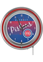 Detroit Pistons Hardwood Classic Retro Neon Wall Clock