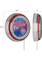 Detroit Pistons Hardwood Classic Retro Neon Wall Clock