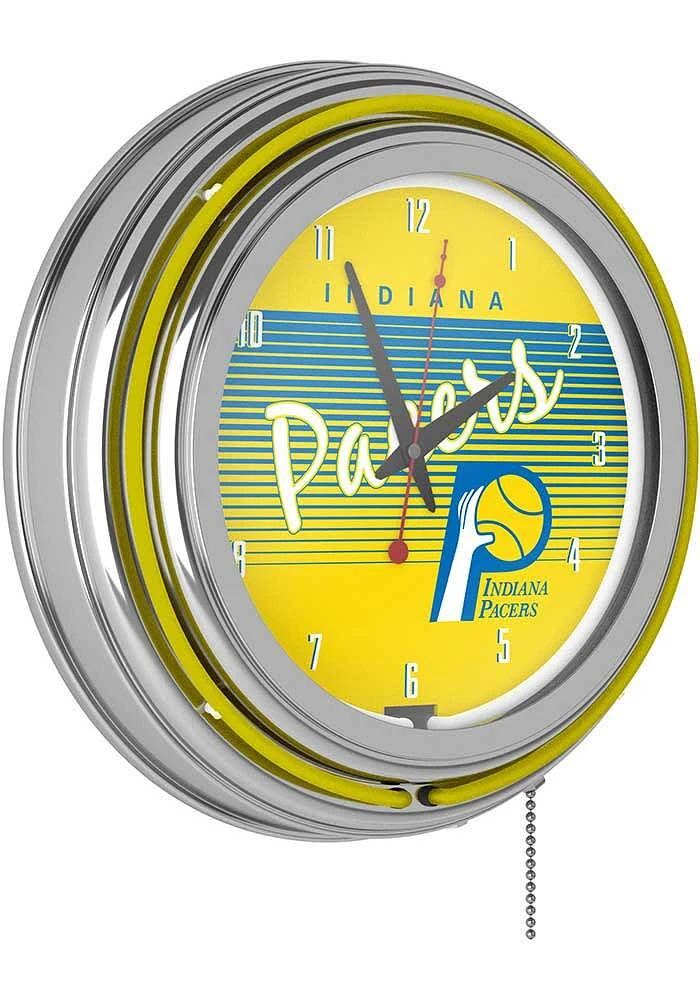 Indiana Pacers Hardwood Classic Retro Neon Wall Clock