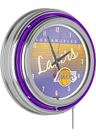 Los Angeles Lakers Hardwood Classic Retro Neon Wall Clock