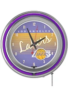 Los Angeles Lakers Hardwood Classic Retro Neon Wall Clock