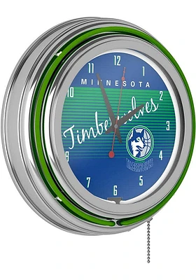 Minnesota Timberwolves Hardwood Classic Retro Neon Wall Clock