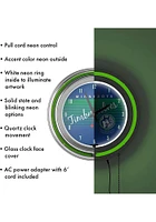 Minnesota Timberwolves Hardwood Classic Retro Neon Wall Clock
