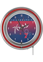Philadelphia 76ers Hardwood Classic Retro Neon Wall Clock