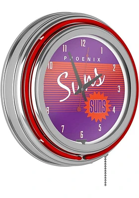 Phoenix Suns Hardwood Classic Retro Neon Wall Clock