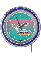 San Antonio Spurs Hardwood Classic Retro Neon Wall Clock
