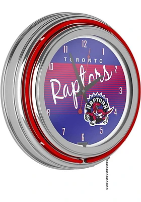 Toronto Raptors Hardwood Classic Retro Neon Wall Clock
