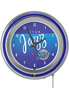 Utah Jazz Hardwood Classic Retro Neon Wall Clock