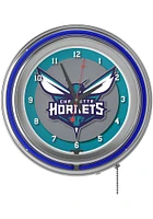Charlotte Hornets Retro Neon Wall Clock