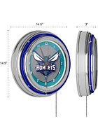 Charlotte Hornets Retro Neon Wall Clock