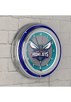 Charlotte Hornets Retro Neon Wall Clock