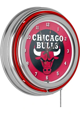 Chicago Bulls Retro Neon Wall Clock