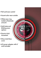 Chicago Bulls Retro Neon Wall Clock