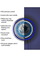 Dallas Mavericks Retro Neon Wall Clock