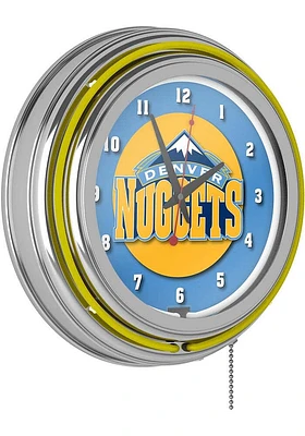 Denver Nuggets Retro Neon Wall Clock