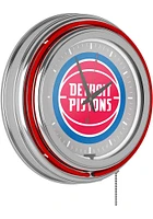 Detroit Pistons Retro Neon Wall Clock