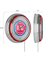 Detroit Pistons Retro Neon Wall Clock