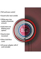 Detroit Pistons Retro Neon Wall Clock