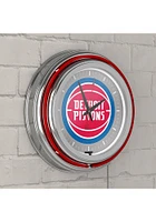 Detroit Pistons Retro Neon Wall Clock
