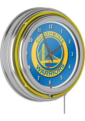 Golden State Warriors Logo Retro Neon Wall Clock