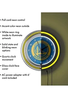 Golden State Warriors Logo Retro Neon Wall Clock