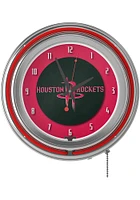 Houston Rockets Retro Neon Wall Clock