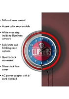 Los Angeles Clippers Retro Neon Wall Clock