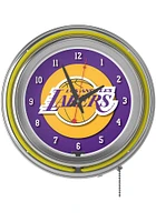 Los Angeles Lakers Logo Retro Neon Wall Clock