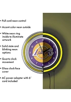 Los Angeles Lakers Logo Retro Neon Wall Clock