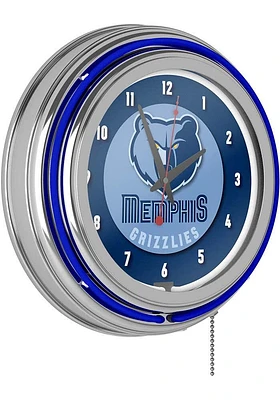Memphis Grizzlies Retro Neon Wall Clock