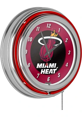 Miami Heat Retro Neon Wall Clock