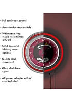 Miami Heat Retro Neon Wall Clock