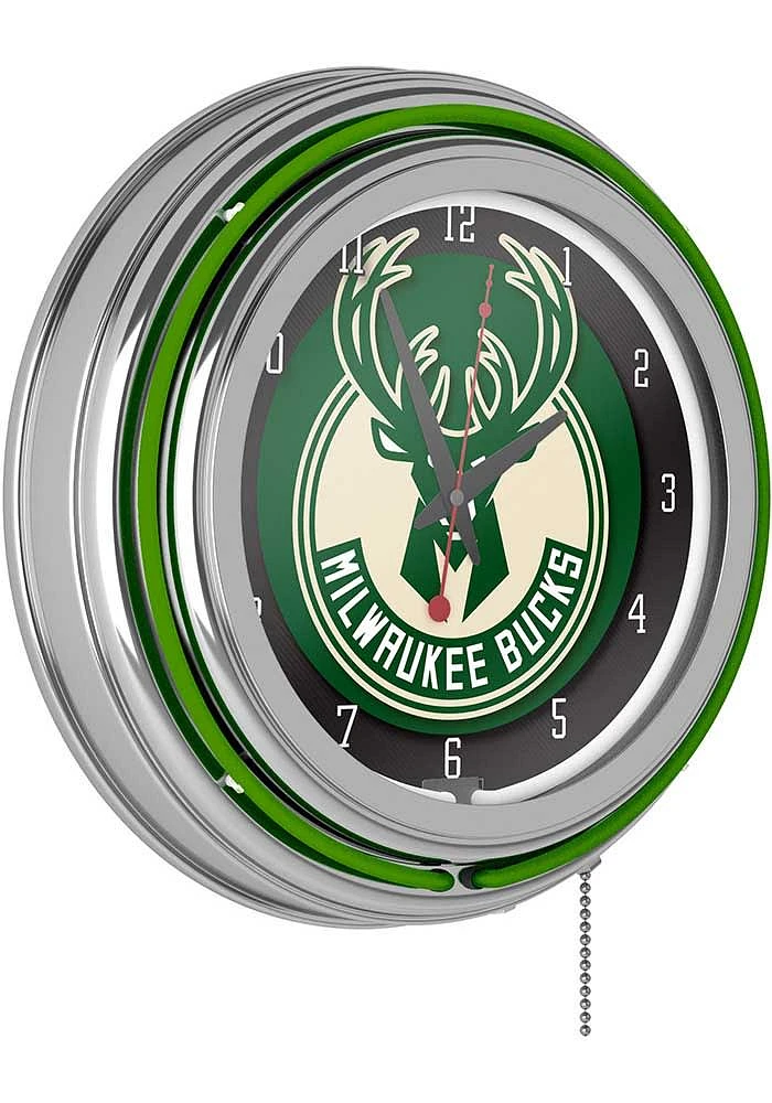 Milwaukee Bucks Retro Neon Wall Clock