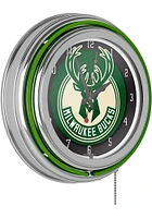 Milwaukee Bucks Retro Neon Wall Clock