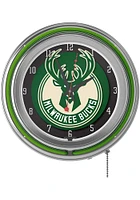 Milwaukee Bucks Retro Neon Wall Clock