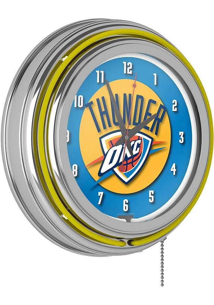 Oklahoma City Thunder Retro Neon Wall Clock