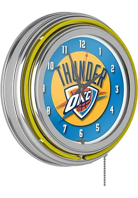 Oklahoma City Thunder Retro Neon Wall Clock
