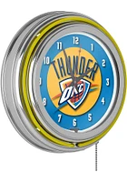 Oklahoma City Thunder Retro Neon Wall Clock