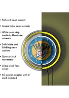 Oklahoma City Thunder Retro Neon Wall Clock