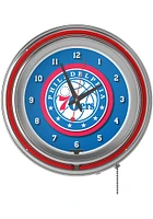 Philadelphia 76ers Retro Neon Wall Clock