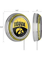 Iowa Hawkeyes Logo Retro Neon Wall Clock