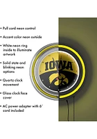 Iowa Hawkeyes Logo Retro Neon Wall Clock