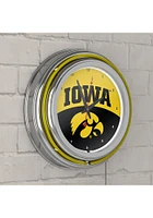 Iowa Hawkeyes Logo Retro Neon Wall Clock