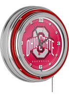 Red Ohio State Buckeyes Retro Neon Wall Clock